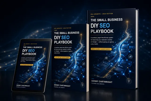 Cover of The Small Business DIY SEO Playbook by Denny Cartwright.